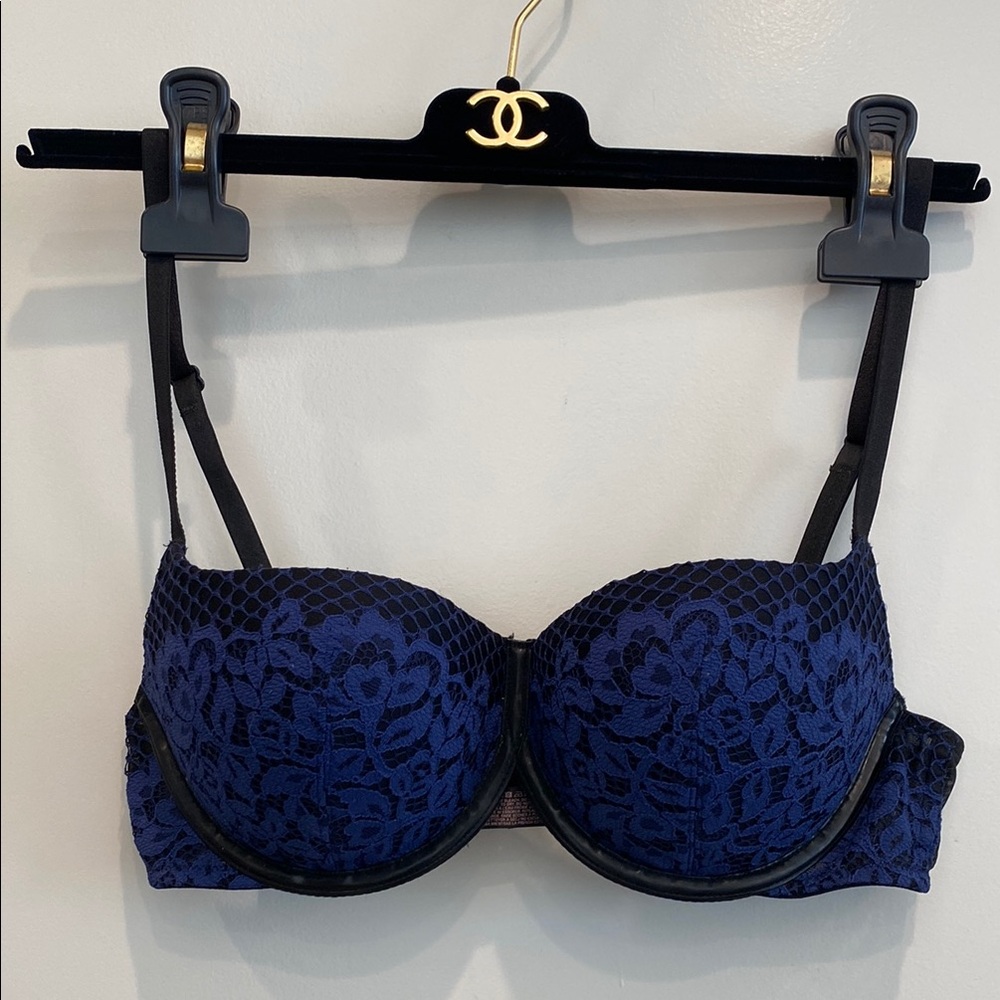 Retl$65 34C VS Balconet Elegant Blue Lace Bra